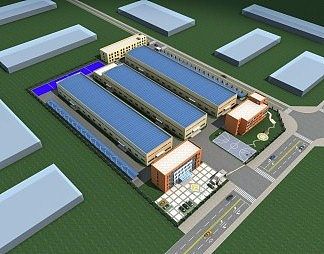 现代鸟瞰图3D模型下载
