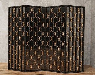 美式屏风3D模型下载