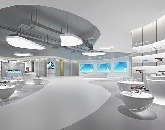 现代展厅3D模型下载