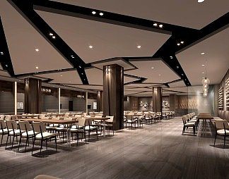 现代餐厅3D模型下载