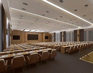 现代会议厅3D模型下载