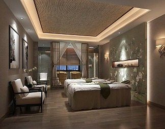 新中式按摩房3D模型下载