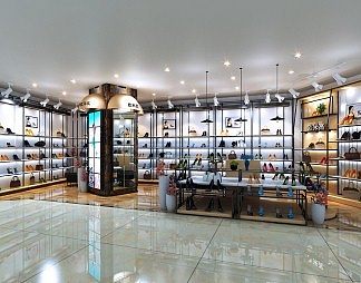 工业LOFT鞋店3D模型下载