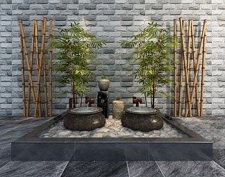 新中式园艺小品3D模型下载