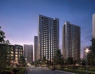 现代住宅区3D模型下载