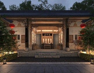 中式古建3D模型下载