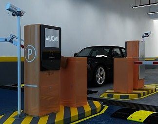 现代收费杆3D模型下载