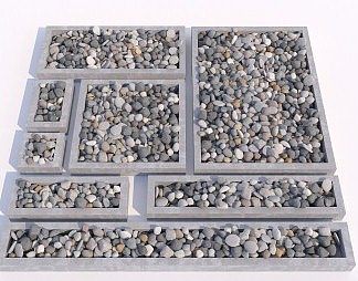 现代鹅卵石3D模型下载