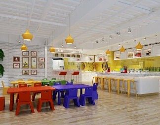 现代儿童手工室3D模型下载