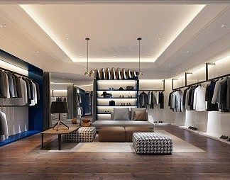 现代服装店3D模型下载