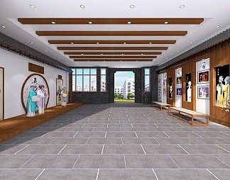 新中式戏曲大厅3D模型下载