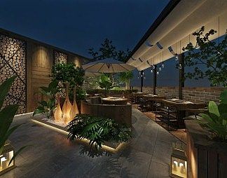 工业LOFT火锅店3D模型下载