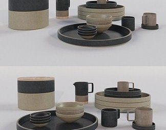 现代餐具3D模型下载
