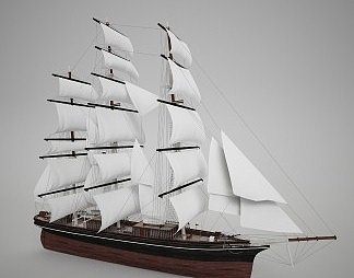现代帆船3D模型下载