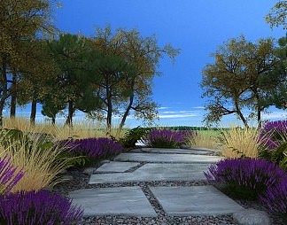 现代园林景观3D模型下载