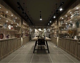 新中式展厅3D模型下载