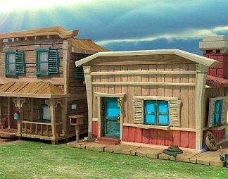 现代卡通建筑3D模型下载