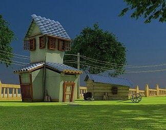 现代卡通场景3D模型下载