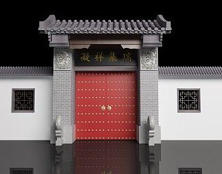 中式门头3D模型下载