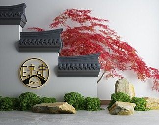 新中式景观小品3D模型下载