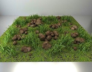 现代草地3D模型下载