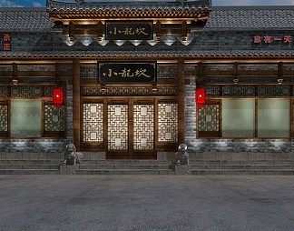 中式门头3D模型下载