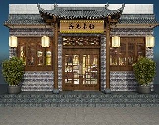 中式门头3D模型下载