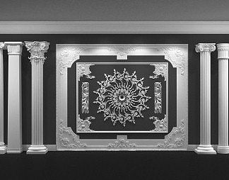 欧式罗马柱3D模型下载
