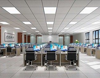 现代教室3D模型下载