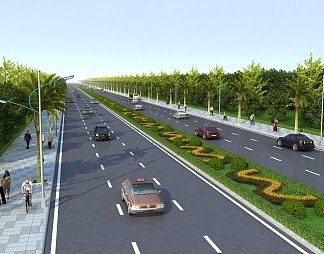 现代道路3D模型下载