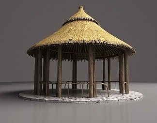 中式凉亭3D模型下载