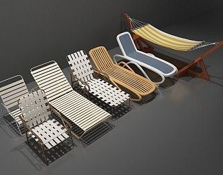现代躺椅3D模型下载
