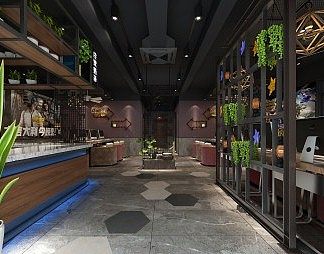 工业LOFT网吧3D模型下载