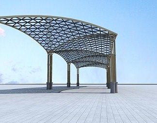 现代遮雨棚3D模型下载