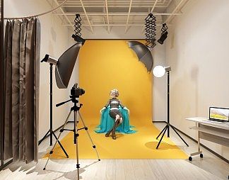 现代摄影棚3D模型下载