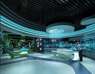现代展厅3D模型下载