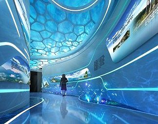 现代展厅3D模型下载