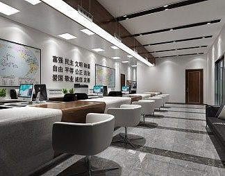 现代大厅3D模型下载
