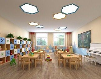现代幼儿园3D模型下载