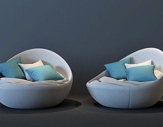 现代单人沙发3D模型下载