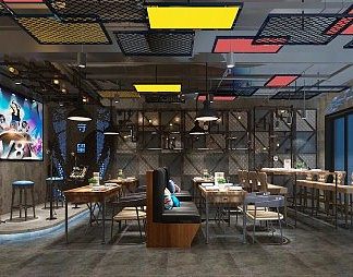 工业LOFT酒吧3D模型下载