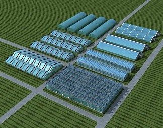现代阳光大棚3D模型下载