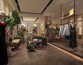 混搭服装店3D模型下载