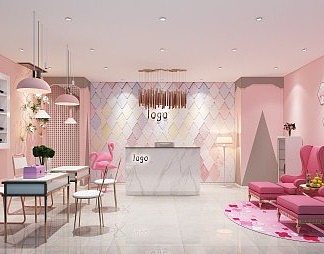 现代美甲店3D模型下载