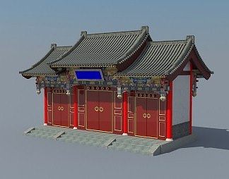 中式门头3D模型下载