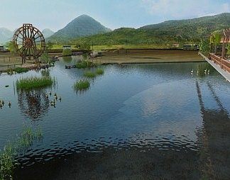 新中式农田3D模型下载