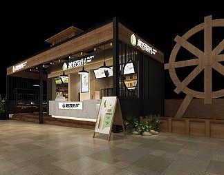 工业LOFT奶茶店3D模型下载