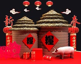 中式美陈3D模型下载