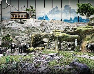 新中式盆景3D模型下载