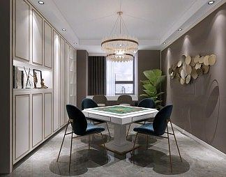 现代棋牌室3D模型下载